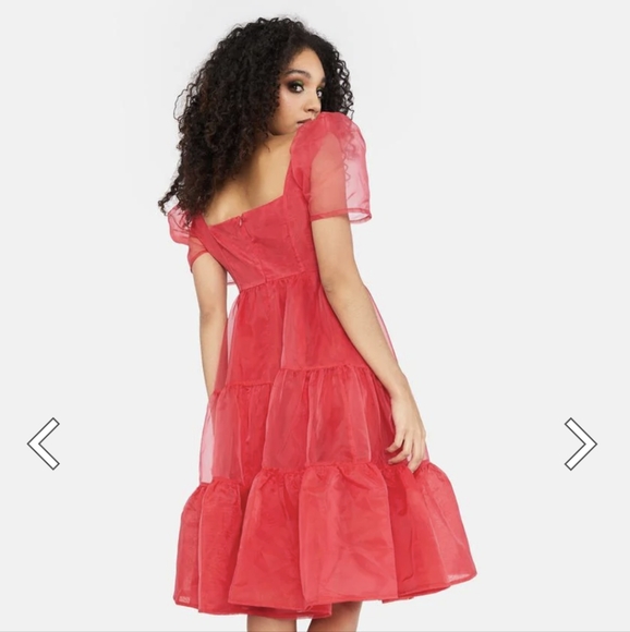 Dolls Kill no place like home red oganza nice dress NWOT med - Picture 9 of 9